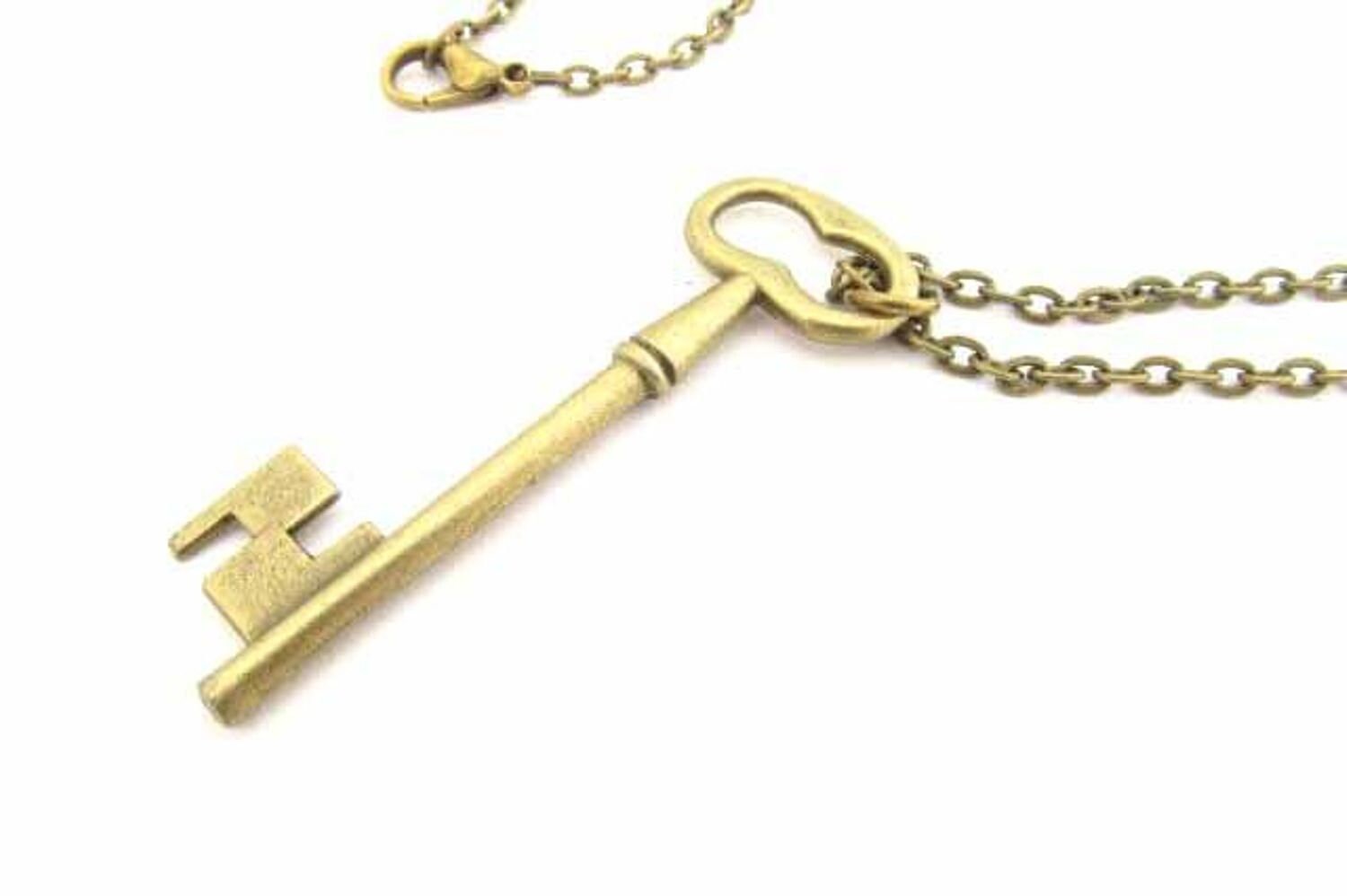 Schlüssel Kette Halskette Miniblings 50cm Key Schlüsselkette Rund Schloss Bronze Schlüssel Kette Halskette Miniblings 50cm Key Schlüsselkette Rund Schloss Bronze von Miniblings