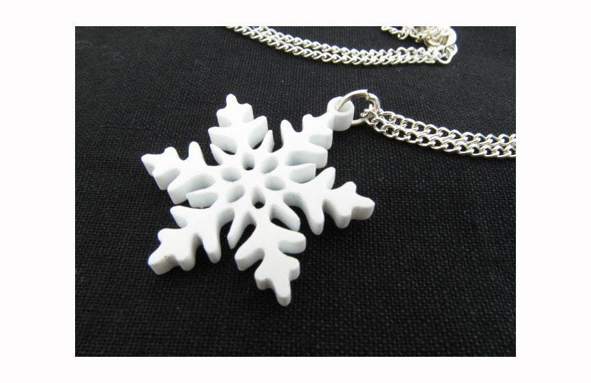 Schneeflocke Kette Halskette Miniblings 45cm Eisblume Flocke Weihnachten 3cm von Miniblings