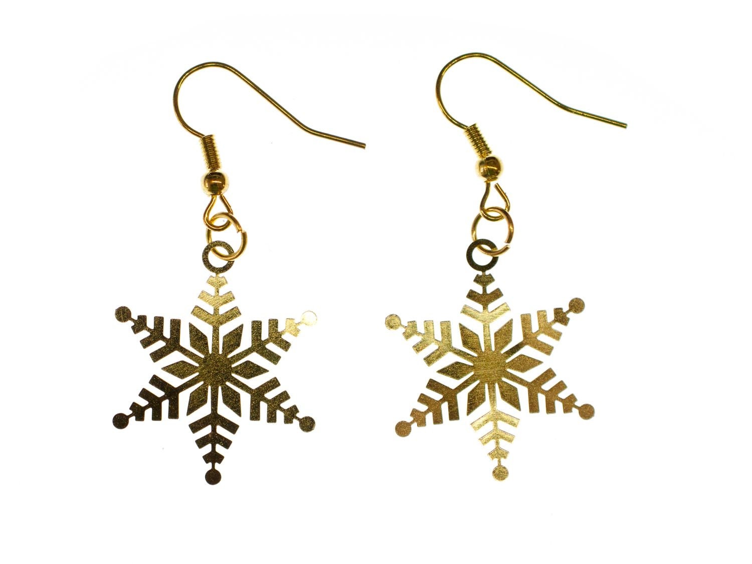 Schneeflockenohrringe Ohrringe Schneeflocke Weihnachten Xmas Golden Filigran von Miniblings