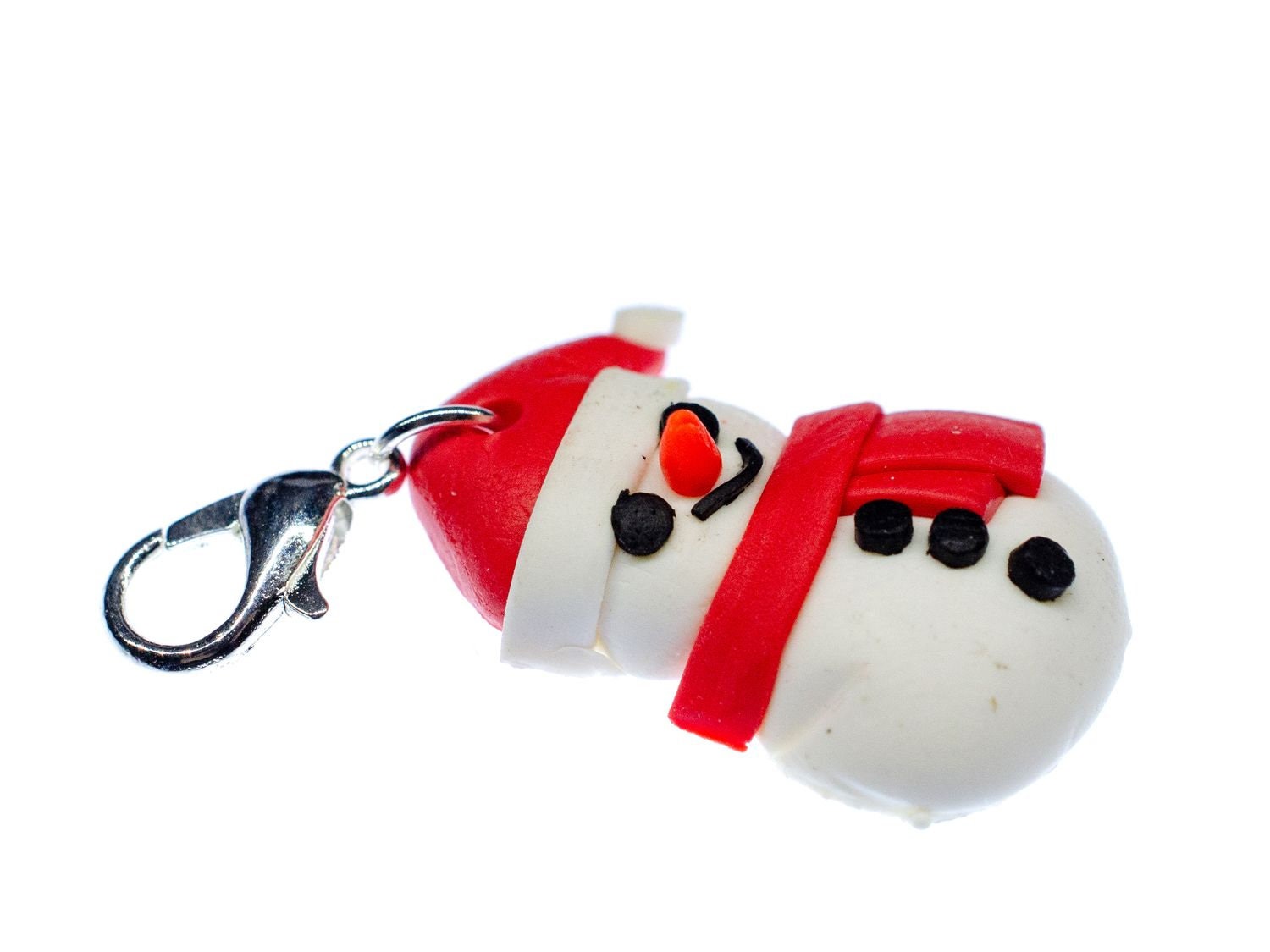 Schneemann Flach Charm Winter Weihnachten Miniblings Anhänger Armband Rot Weiß von Miniblings
