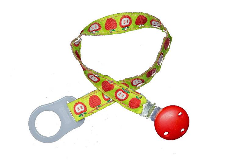 Schnullerkette Apfel Miniblings Handarbeit Baby Schnullerband Schnuller Kleinkind von Miniblings