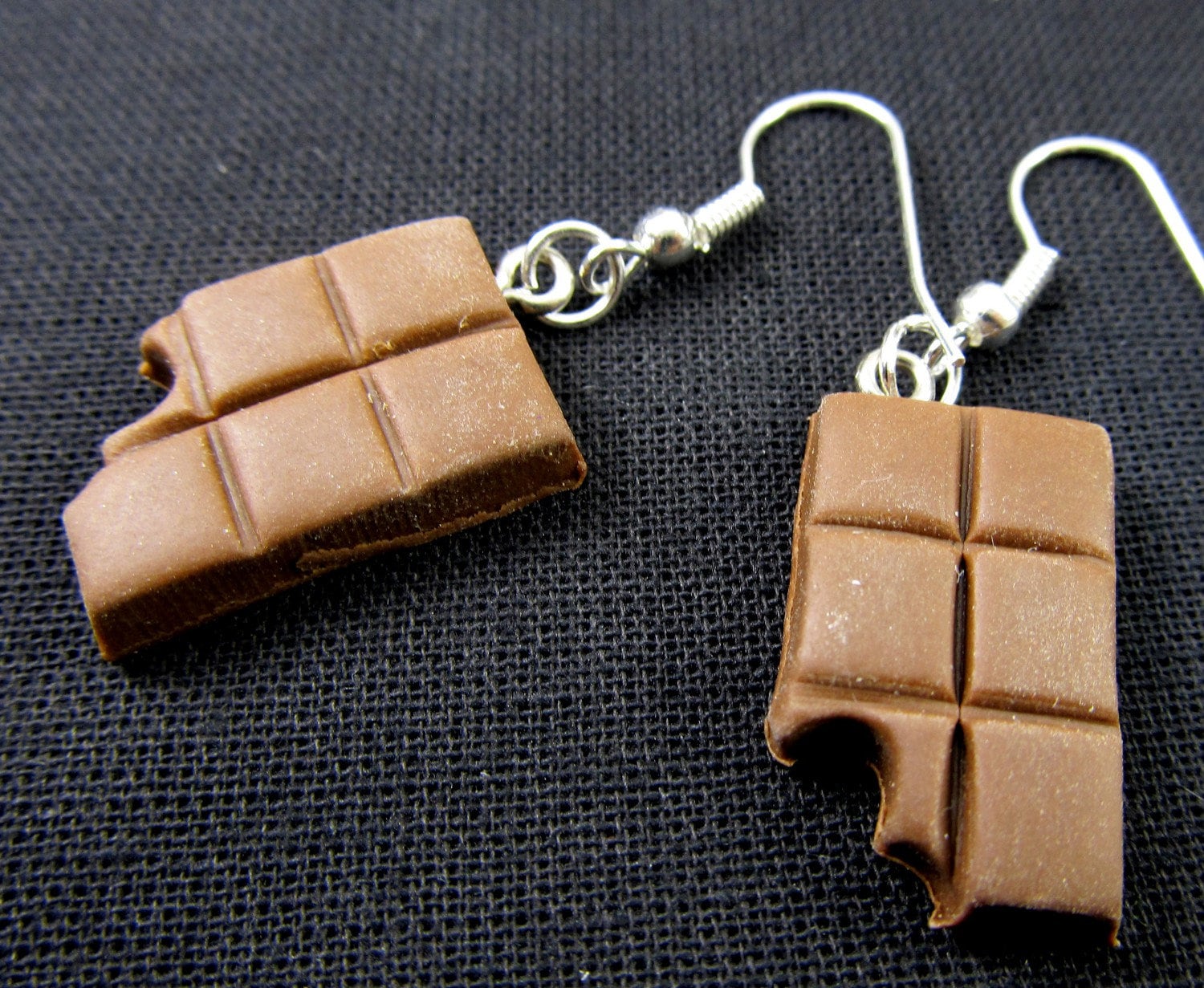 Schokolade Mit Biss Ohrringe Miniblings Hänger Schokoladentafel Schoki von Miniblings