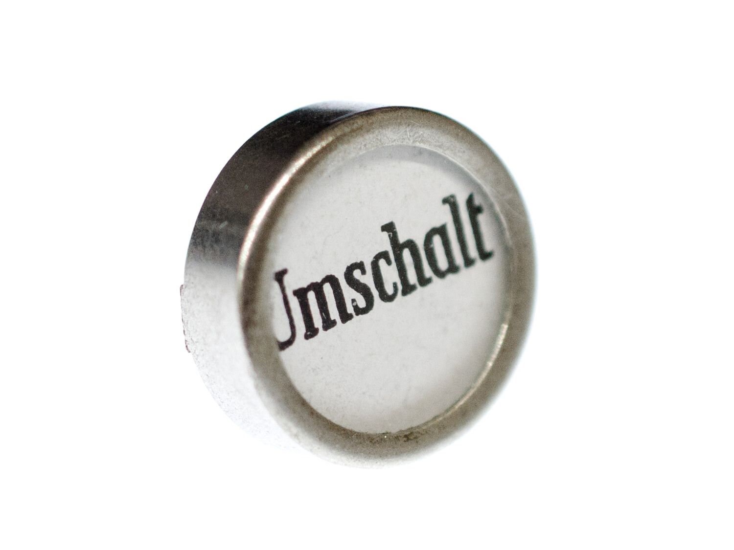 Schreibmaschinentaste Brosche Miniblings Pin Anstecker Button Umschalt Weiß von Miniblings