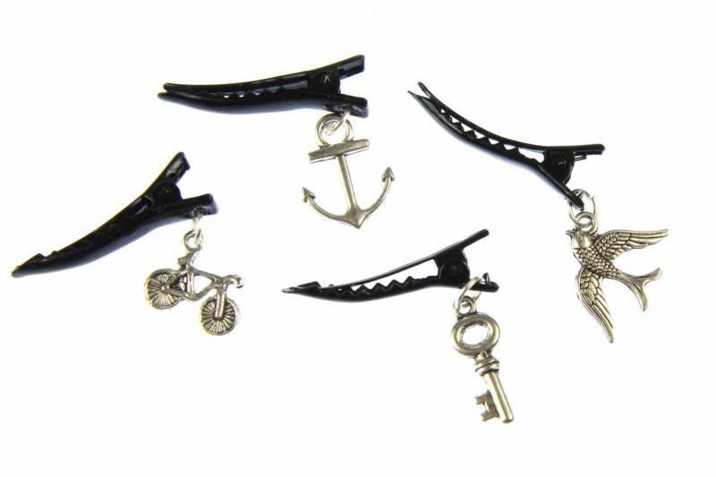 Schwalbe Fahrrad Schlüssel Anker 4Er Set Haarspangen Haarklammern Miniblings Silb Schwalbe Fahrrad Schlüssel Anker 4Er Set Haarspangen Haarklammern Miniblings Silb von Miniblings