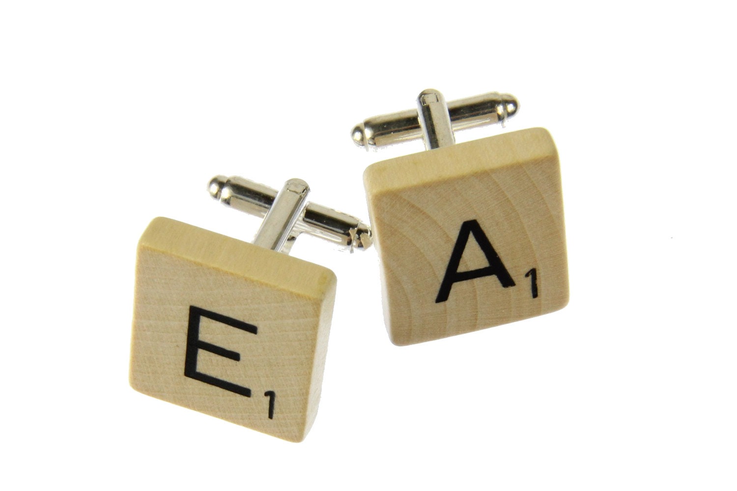 Scrabble Wunschbuchstaben Manschettenknöpfe Abc Initialen Miniblings Holz von Miniblings