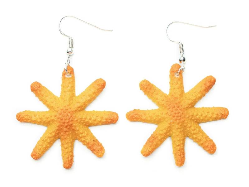 Seestern Ohrringe Miniblings Hänger Tauchen Meer Taucher Ozean Stern Orange von Miniblings