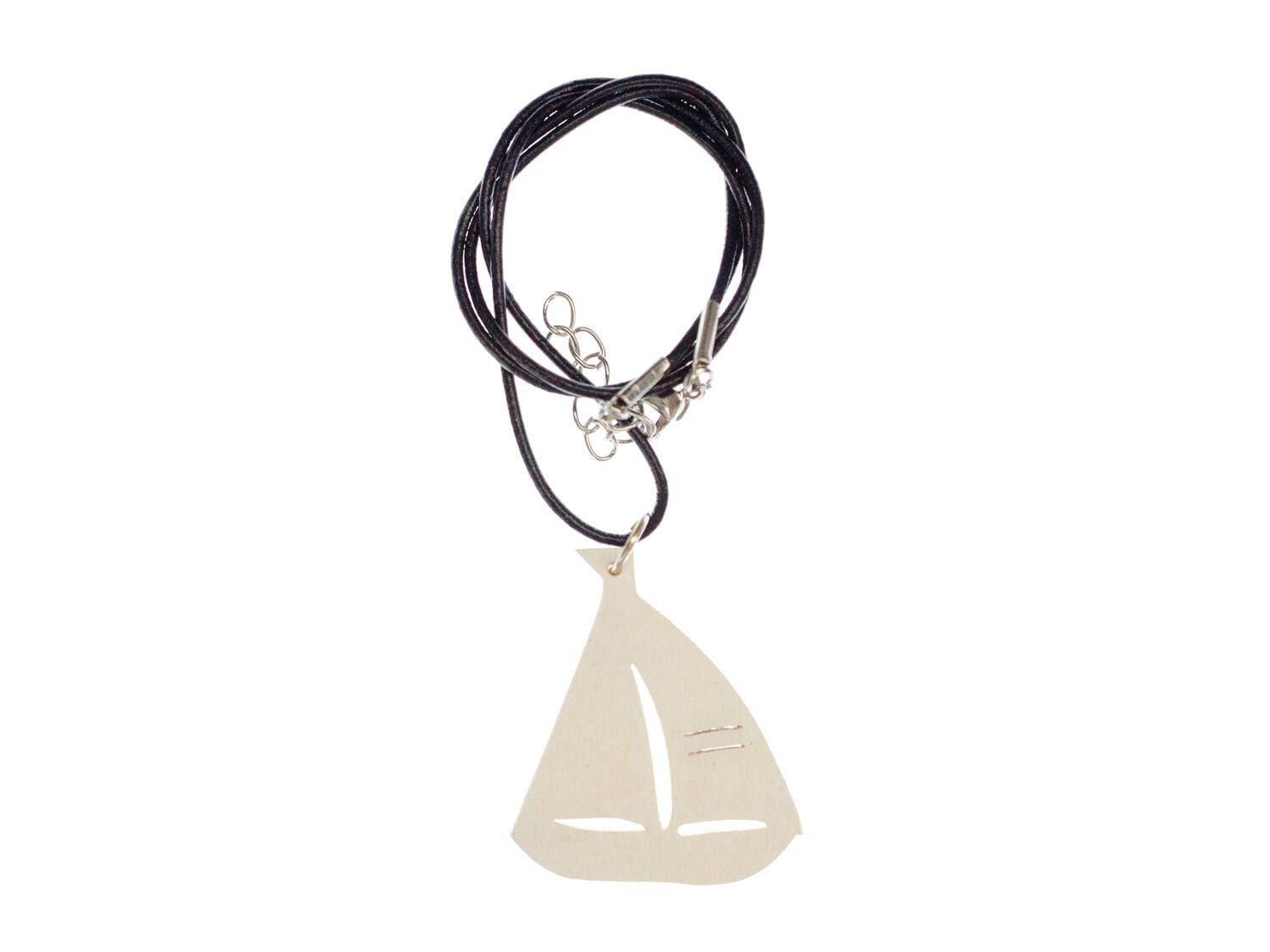 Segelboot Segelschiff Kette Miniblings 52cm Schiff Boot Segeln Holz Leder Segelboot Segelschiff Kette Miniblings 52cm Schiff Boot Segeln Holz Leder von Miniblings