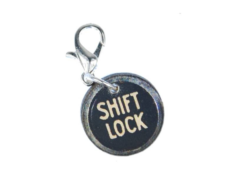Shift Lock Charm Anhänger Miniblings Schreibmaschine Taste Holz Zeichen Tastatur von Miniblings