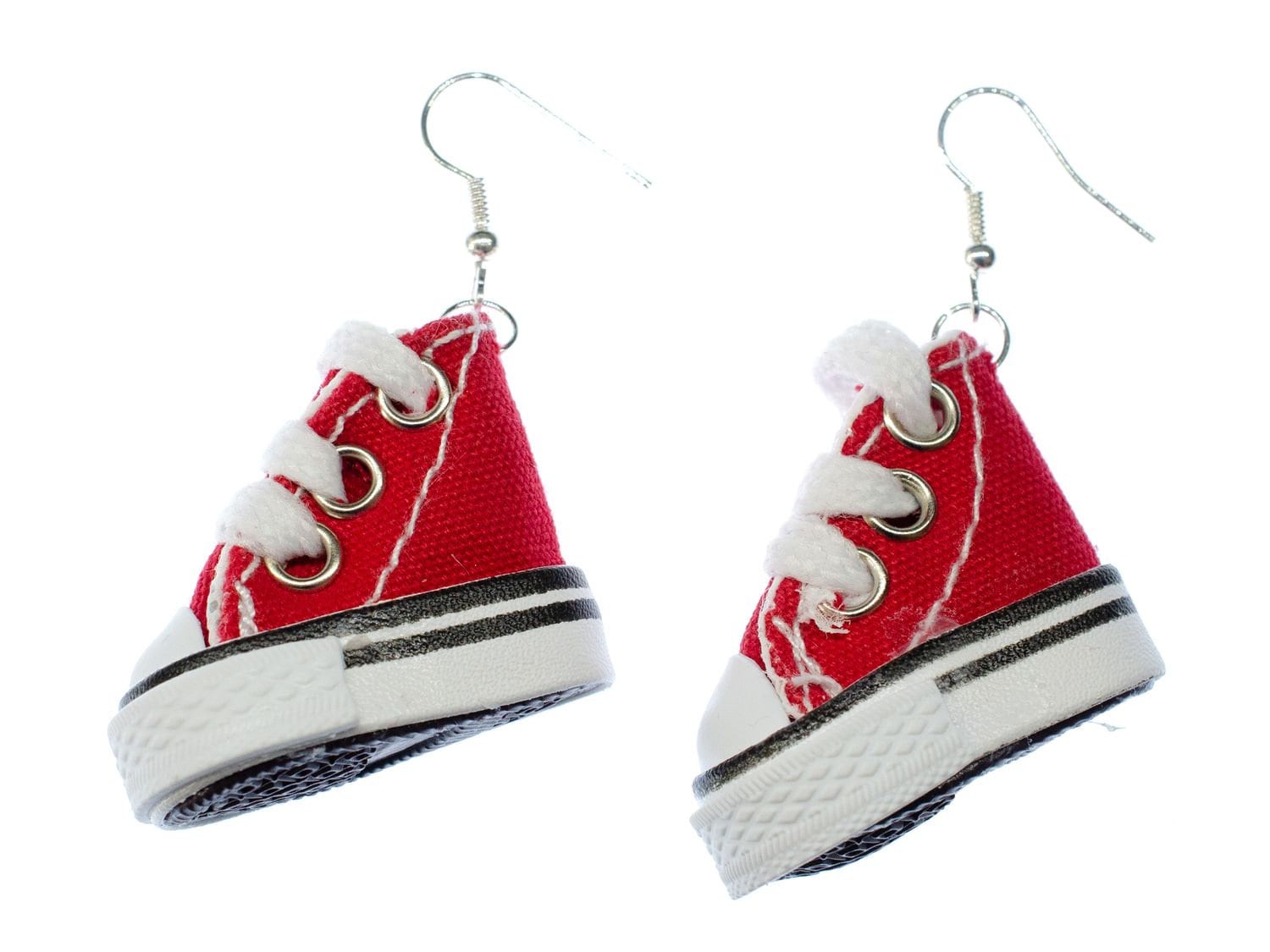 Sneaker Ohrringe Schuhe Turnschuhe Miniblings Sneakers Skater 3D Rot Weiß von Miniblings