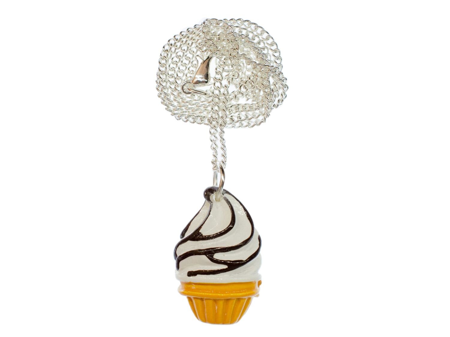 Softeis Waffel Kette Miniblings Schoko Waffeleis Sommer Eis Ferien Dessert 45cm von Miniblings