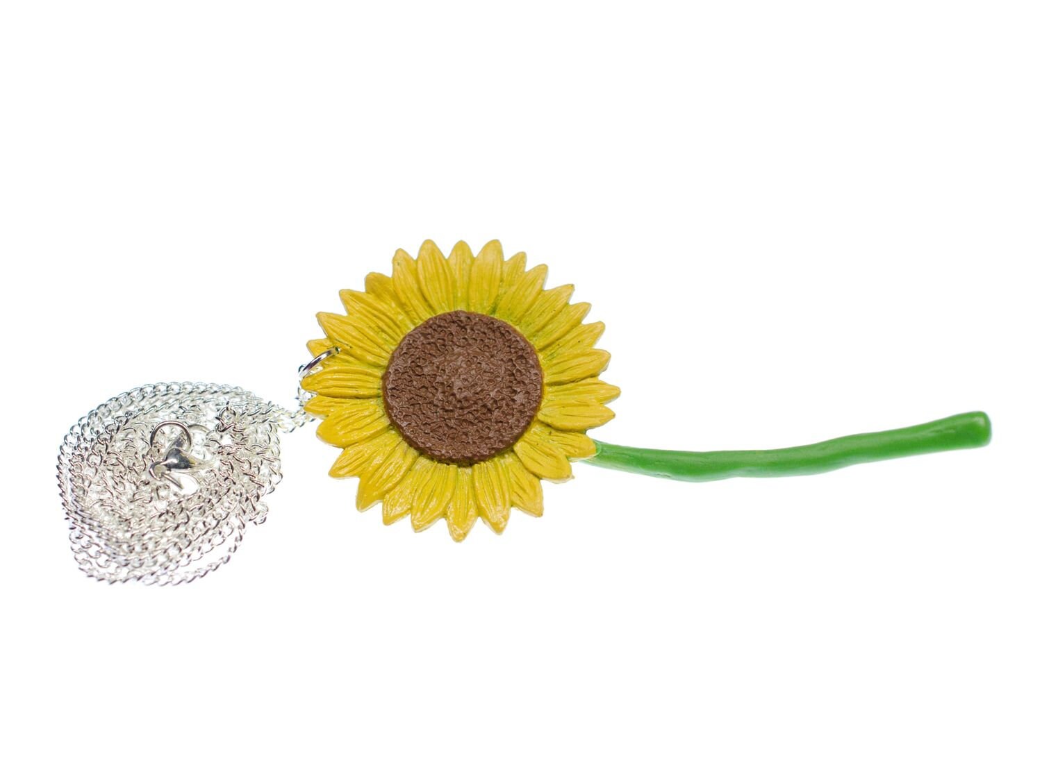 Sonnenblume Halskette Miniblings Blume Blumenkette Blumen 80cm Kette Gelb von Miniblings