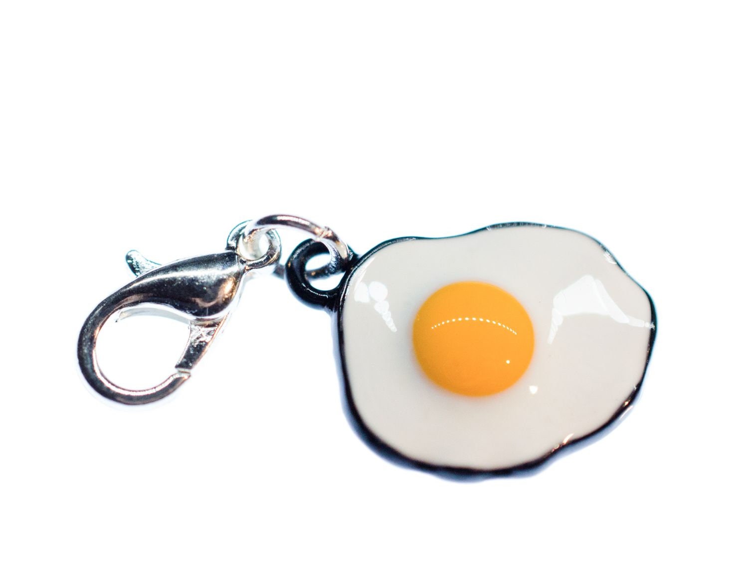 Spiegelei Charm Miniblings Frühstück Anhänger Spiegeleier Ei Brunch Essen von Miniblings