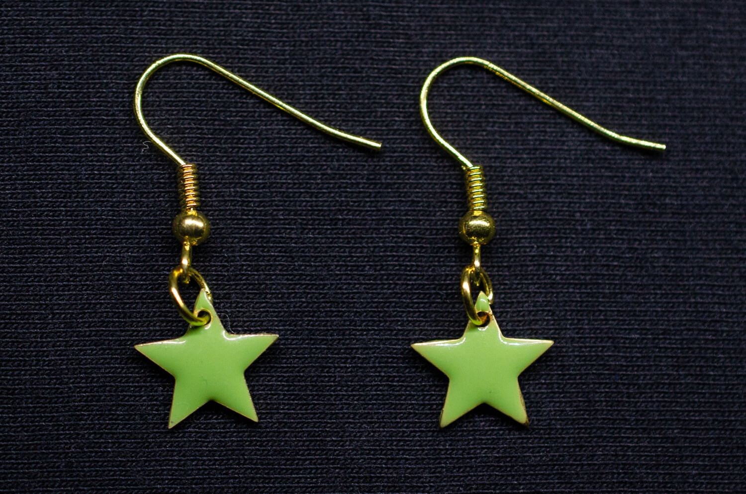 Stern Ohrringe Miniblings Hänger Sterne Weihnachten Star Emaille Gold Klein Grün von Miniblings