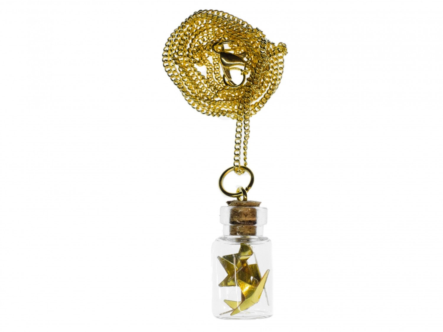 Sterne Im Glas Kette Miniblings 60cm Goldsterne in Flasche Sternchen Gold von Miniblings