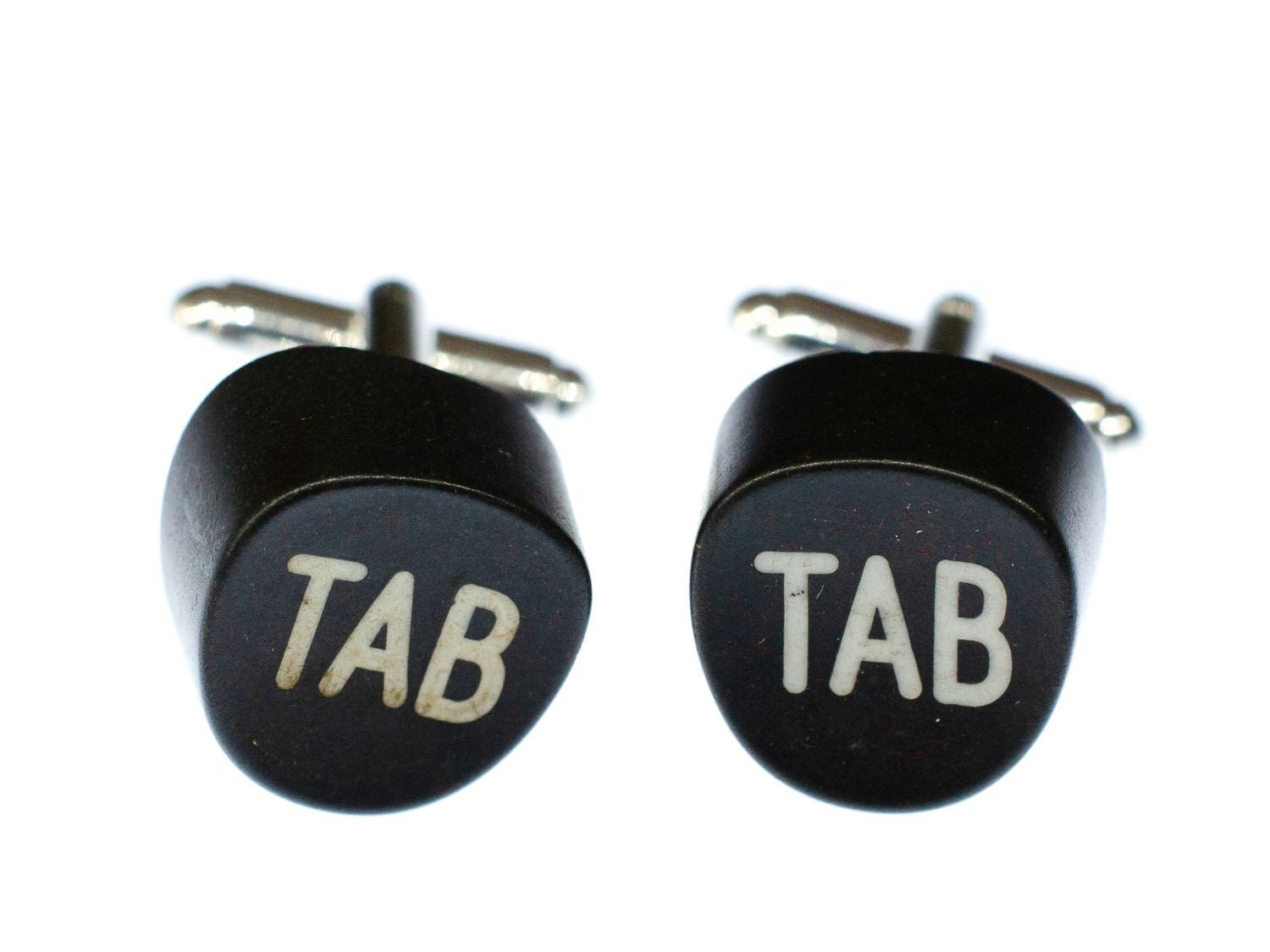 Tab Tabulator Taste + Box Manschettenknöpfe Schreibmaschinentaste Eckig Schwarz von Miniblings