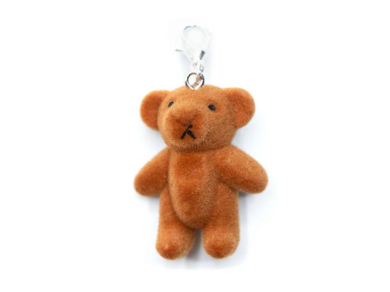 Teddy Bär Charm Anhänger Bettelanhänger Miniblings Teddybär Flock Hellbraun von Miniblings
