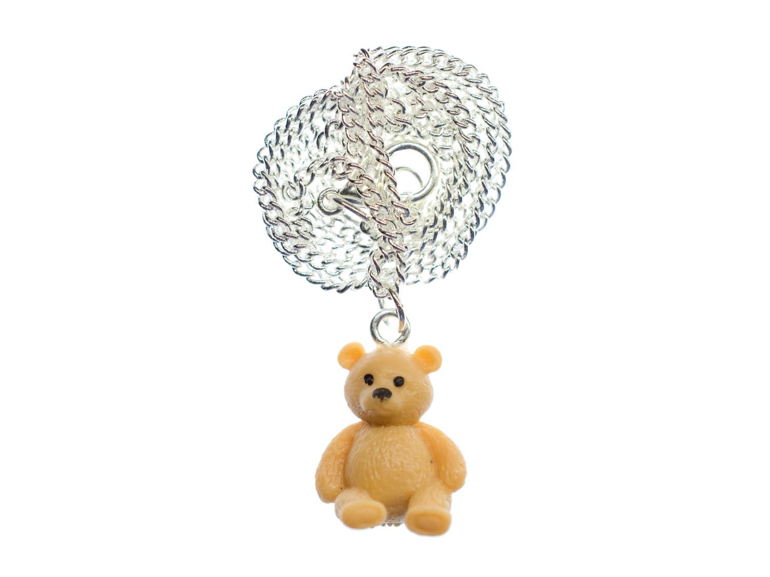 Teddy Bär Kette Miniblings Halskette Bären Gummi 18mm Bärchen 45cm Versilbert von Miniblings