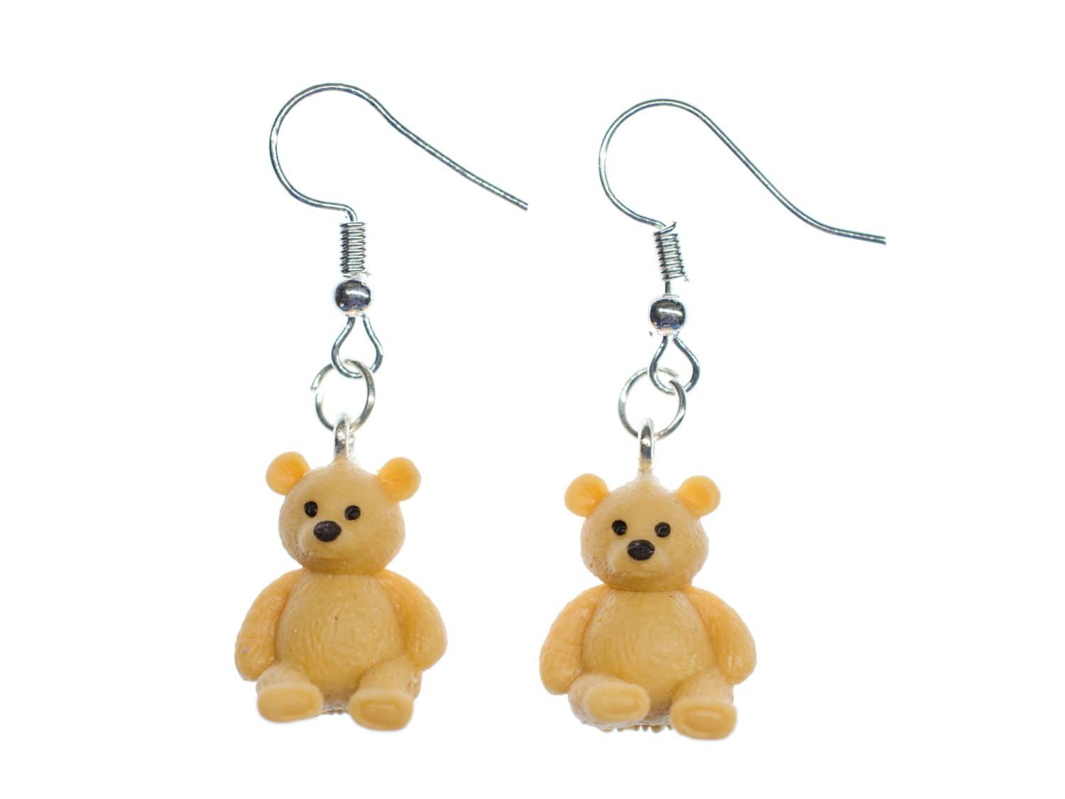 Teddy Ohrringe Miniblings Bär Teddybär Bären Bärchen Gummi 18mm von Miniblings