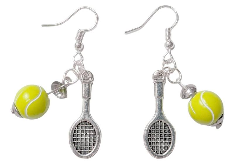 Tennis Ohrringe Tennisschläger Ball Miniblings Schläger Tennisball 2Er von Miniblings