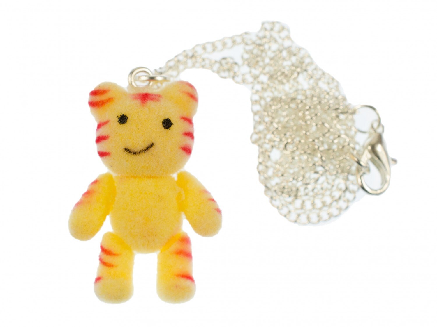 Tiger Kette Halskette Miniblings 45cm Silber Comic Figur Raubkatze Flock Gelb von Miniblings