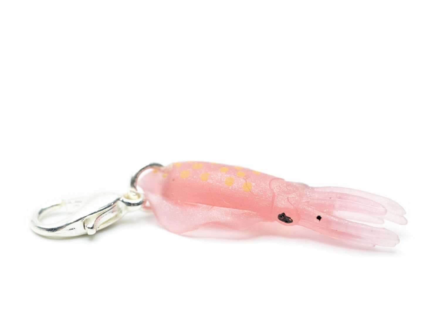 Tintenfisch Charm Miniblings Anhänger Krake Kalmar Sepia Tauchen Rosa von Miniblings