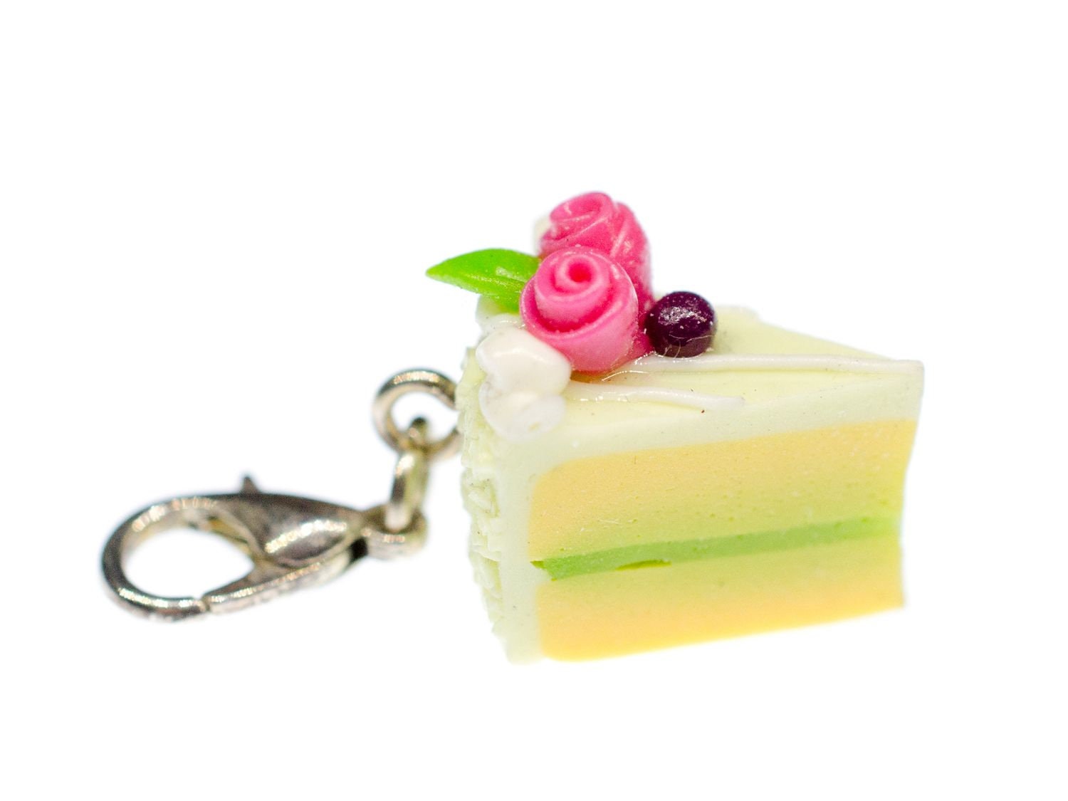 Tortenstück Kuchen Torte Kuchenstück Charm Anhänger Miniblings Limette Grün von Miniblings