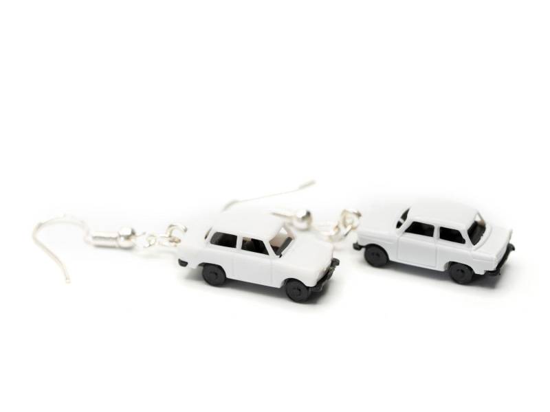 Trabi Ohrringe Auto Trabant Trabbi Miniblings Hänger Ddr Modell 1 -160 Weiß von Miniblings