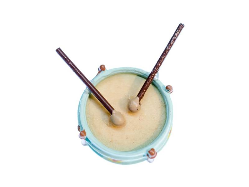 Trommel Brosche Miniblings Pin Anstecker Instrument Musik Blechtrommel Kinder 3D von Miniblings