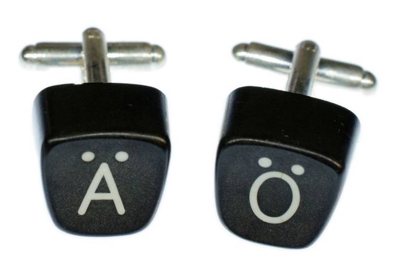 Umlaut Ö Ä Manschettenknöpfe Schwarz Schreibmaschinentasten Miniblings Antik von Miniblings