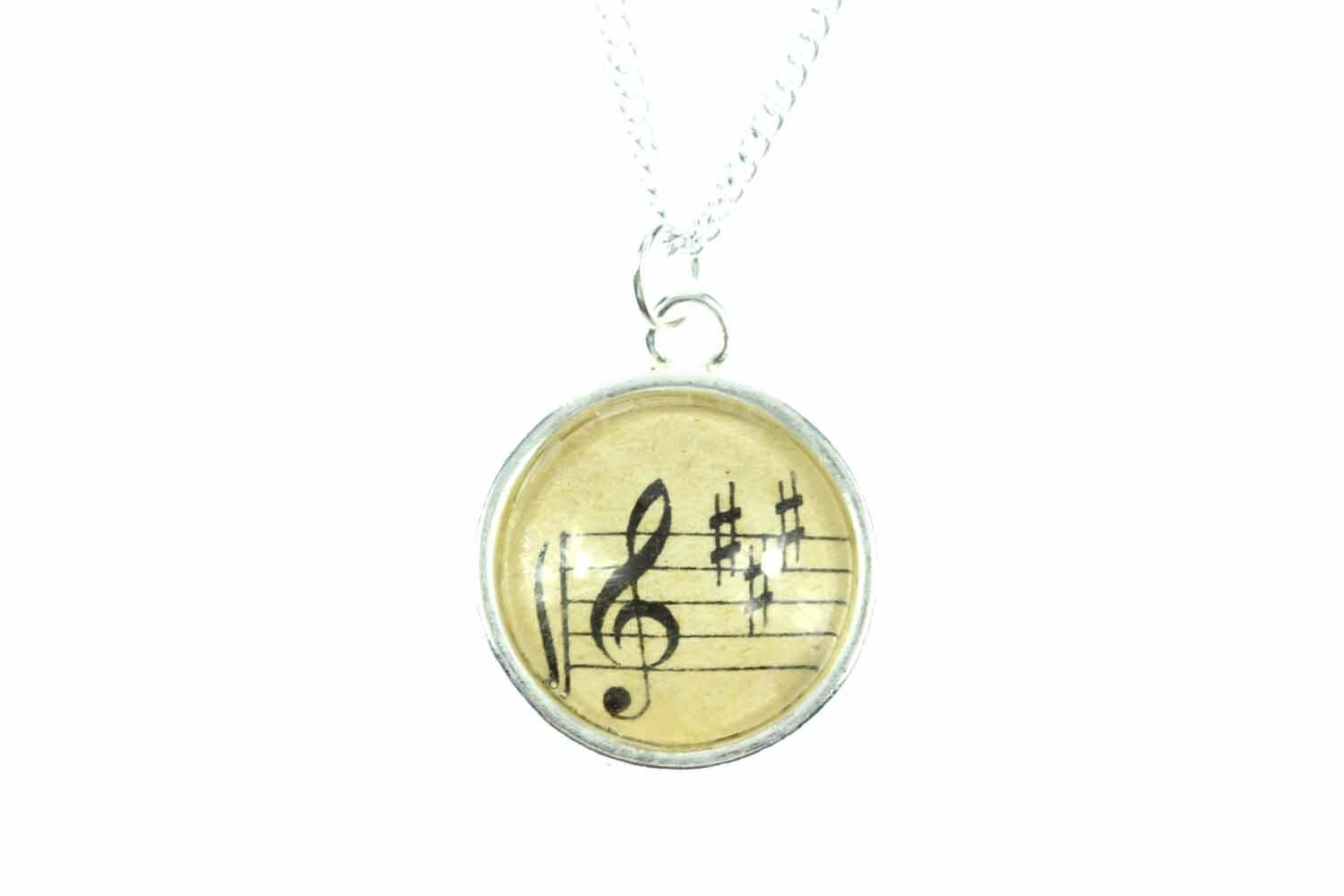 Violinschlüssel Notenschlüssel Cabochon Kette Miniblings 45cm Musik Noten L von Miniblings