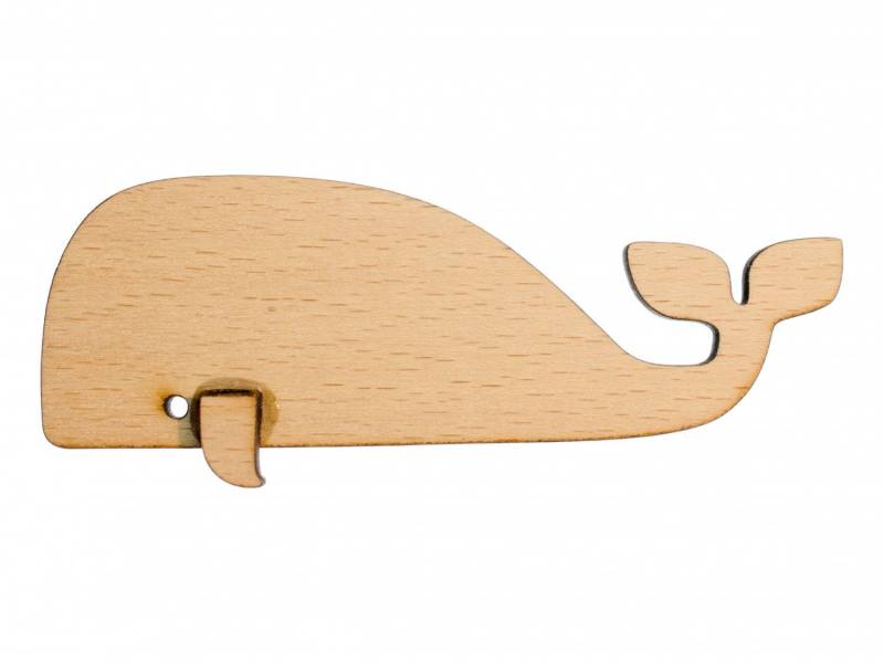 Walfisch Brosche Anstecknadel Miniblings Wal Blauwal Ozean Pottwal Comic Holz von Miniblings