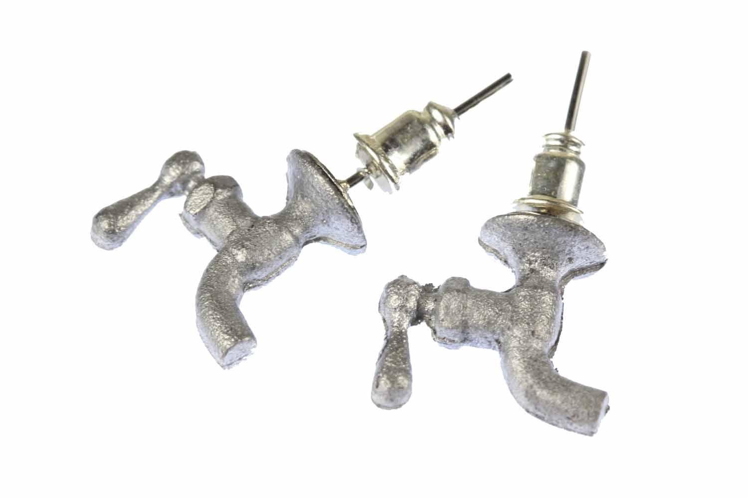 Wasserhahn Ohrstecker Miniblings Stecker Ohrringe Wasserkrahn Hahn Armatur Bad von Miniblings