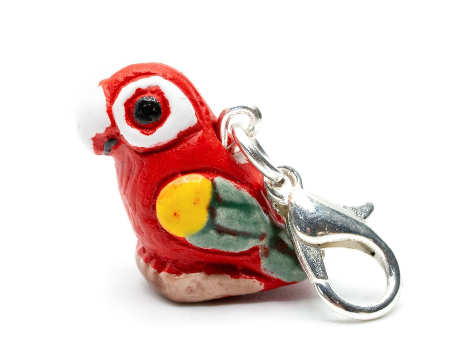 Wellensittich Charm Miniblings Anhänger Sittich Vogel Tier Papagei Keramik Rot von Miniblings