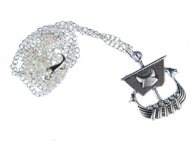 Wikinger Segelschiff Kette Boot Schiff Miniblings 45cm Silber von Miniblings