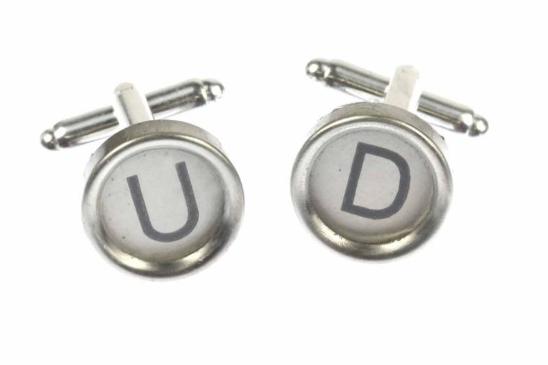 Wunschbuchstaben Manschettenknöpfe Schreibmaschinentasten Miniblings Weiß von Miniblings