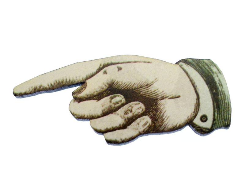 Zeigefinger Brosche Miniblings Anstecknadel Finger Hand Holz Bedruckt 67mm Zeigefinger Brosche Miniblings Anstecknadel Finger Hand Holz Bedruckt 67mm von Miniblings