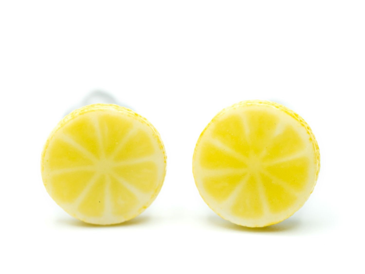 Zitrone Ohrstecker Miniblings Stecker Sommer Frucht Obst Halb Emailliert 6mm von Miniblings