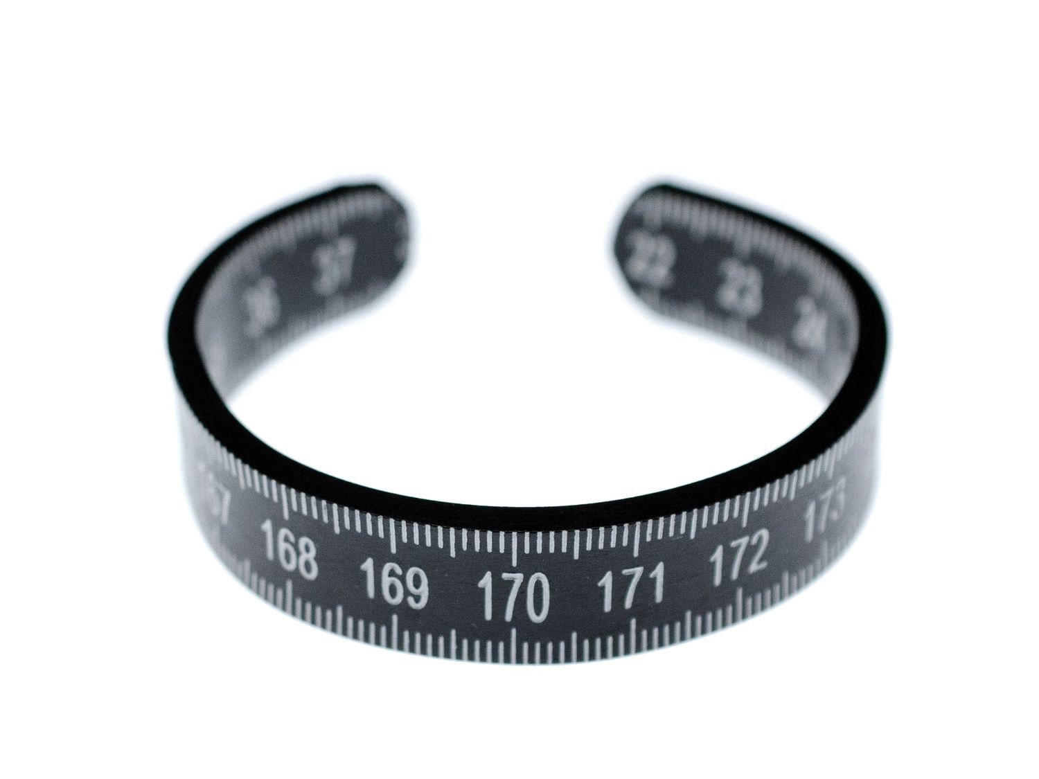 Zollstock Armband Miniblings Messen Maßband Metermaß Upcycling Recycling Schwarz von Miniblings