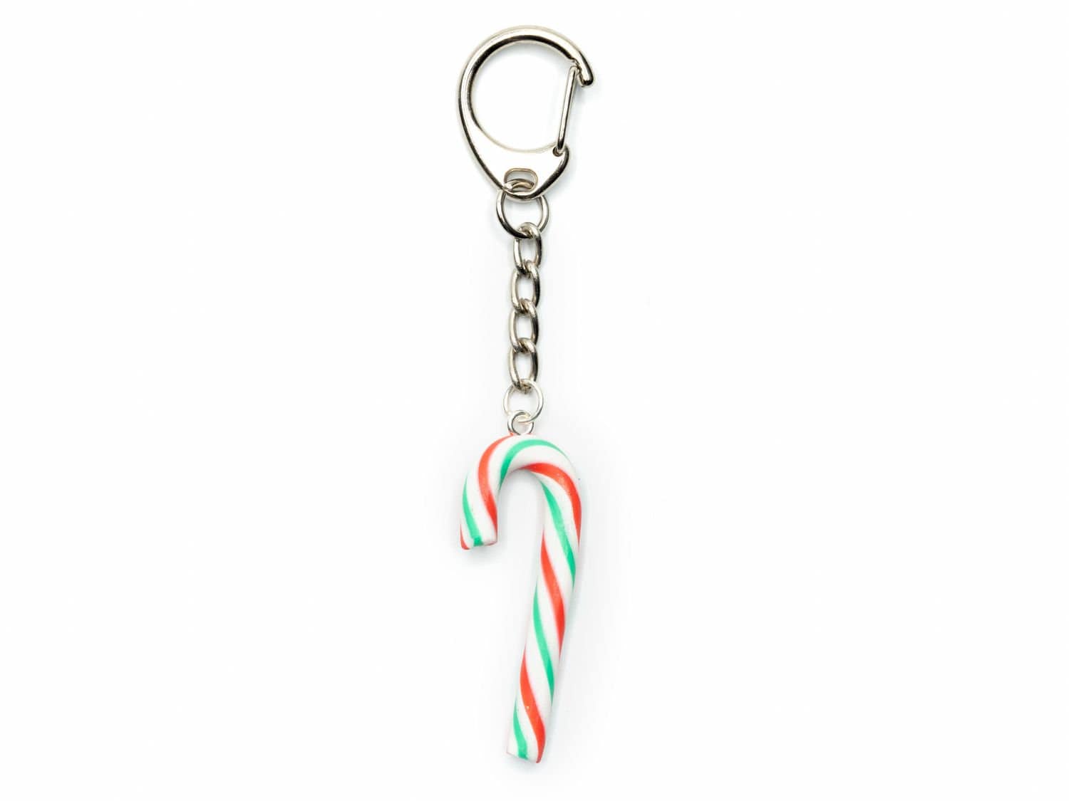 Zuckerstange Schlüsselanhänger Miniblings Anhänger Schlüsselring Rot-Weiß-Grün von Miniblings