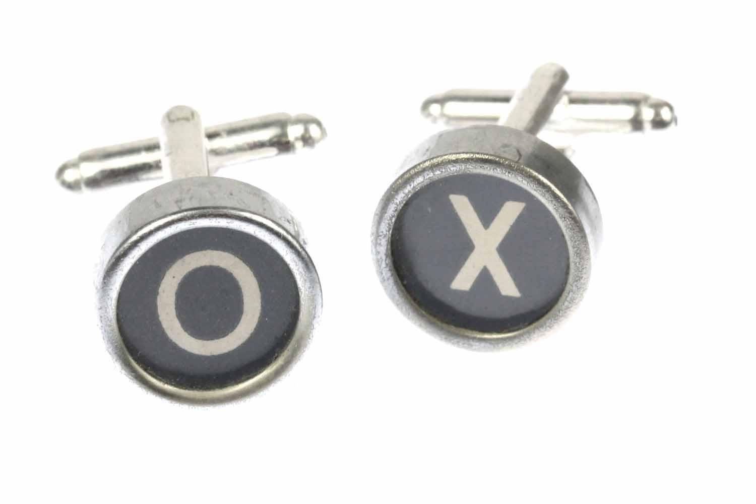 x + O Manschettenknöpfe Vintage Schreibmaschinentaste Miniblings Tic Tac Toe Swz von Miniblings