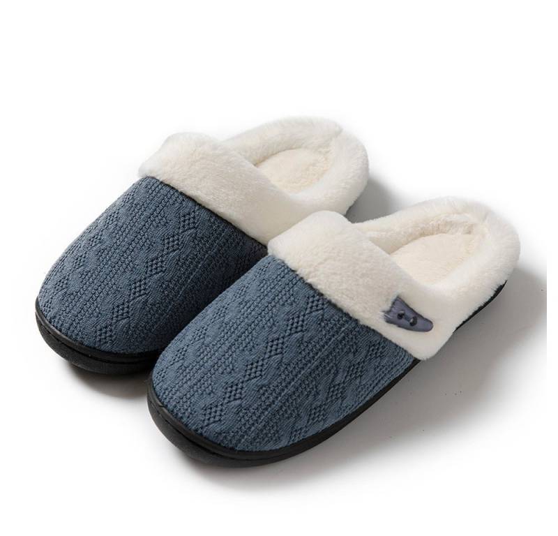 Minicloss Damen und Herren-Hausschuhe zum Reinschlüpfen Plüsch Hausschuhe Weich, beguem, rutschfest von Minicloss