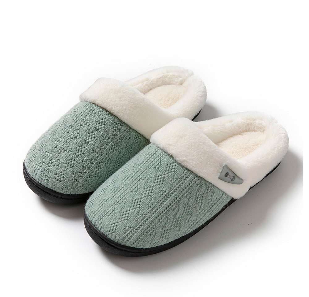 Minicloss Damen und Herren-Hausschuhe zum Reinschlüpfen Plüsch Hausschuhe Weich, beguem, rutschfest von Minicloss
