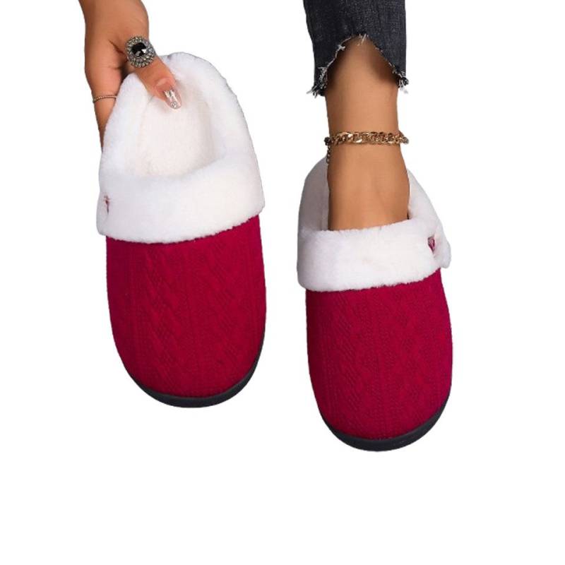 Minicloss Damen und Herren-Hausschuhe zum Reinschlüpfen Plüsch Hausschuhe Weich, beguem, rutschfest von Minicloss