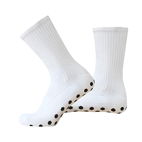 Minicloss Fußball Socken 3 Paar Verdickung Grip Socken Fussball Schwarz Weiß Kompressionsstretch Sport Laufsocken Atmungsaktiv Outdoor Rutschfeste Sportsocken für Fussball Basketball Laufen von Minicloss