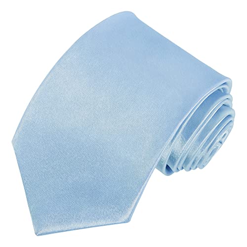 Minicloss Herren Krawatte 8cm Klassisch Einfarbig Hellblau Hochzeit Büro Formell Eleganter Klassischer Krawatten Look für Männer von Minicloss