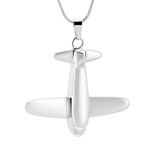 Halskette Anhänger Edelstahl Flugzeug Memorial Andenken Schmuck + Füllen Kit + Box von Minicremation