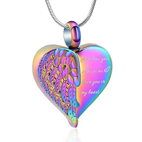 Minicremation Einäscherung Herz Urne Halskette Asche Schmuck für Frauen Männer Keepsake Anhänger Memorial Locket Asche Halter (Colorful) von Minicremation