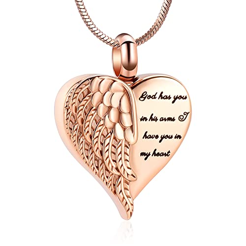 Minicremation Einäscherung Herz Urne Halskette Asche Schmuck für Frauen Männer Keepsake Anhänger Memorial Locket Asche Halter (Rose Gold) von Minicremation