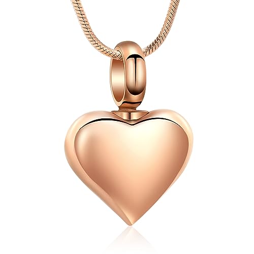 Minicremation Einäscherung Herz Urne Halskette Asche Schmuck für Frauen Männer Keepsake Anhänger Memorial Locket Asche Halter (Rose Gold-A) von Minicremation