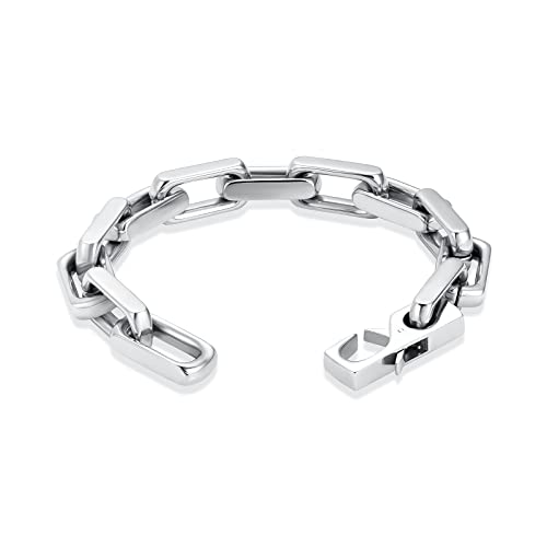 Minicremation PaperClip Urnenarmband aus Edelstahl für Asche für Damen, Büroklammer, Panzerkette, Figarokette, verstellbares Einäscherungsschmuck-Armband für Damen und Herren, wasserdichte Kette, von Minicremation